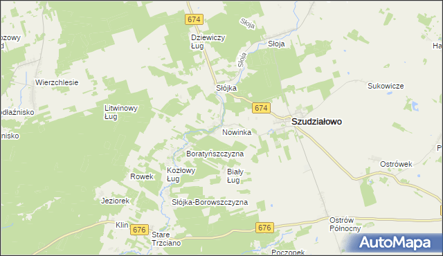 mapa Nowinka gmina Szudziałowo, Nowinka gmina Szudziałowo na mapie Targeo