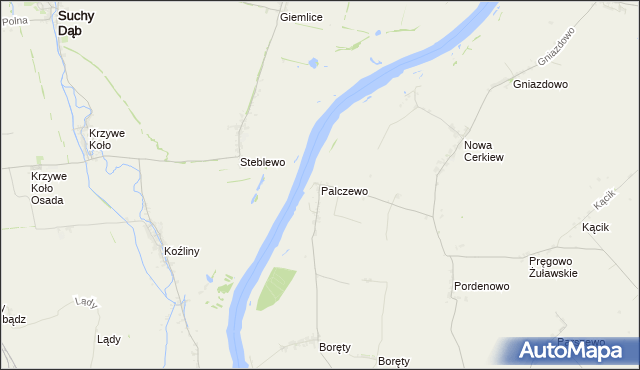 mapa Palczewo gmina Ostaszewo, Palczewo gmina Ostaszewo na mapie Targeo