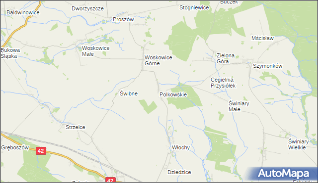 mapa Polkowskie, Polkowskie na mapie Targeo