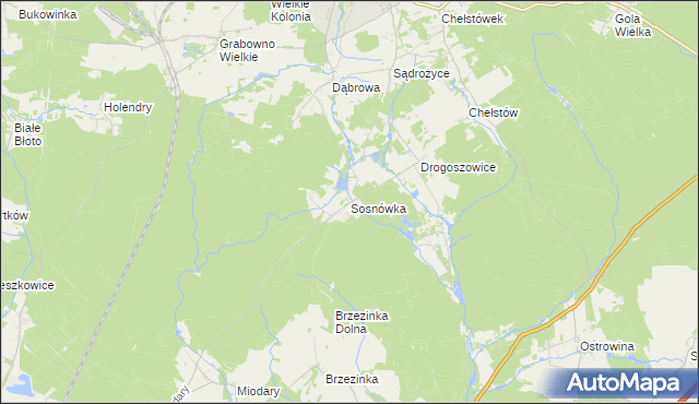 mapa Sosnówka gmina Twardogóra, Sosnówka gmina Twardogóra na mapie Targeo
