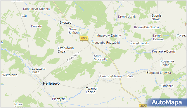 mapa Stare Moczydły, Stare Moczydły na mapie Targeo