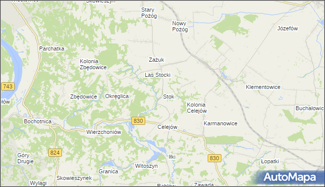 mapa Stok gmina Końskowola, Stok gmina Końskowola na mapie Targeo