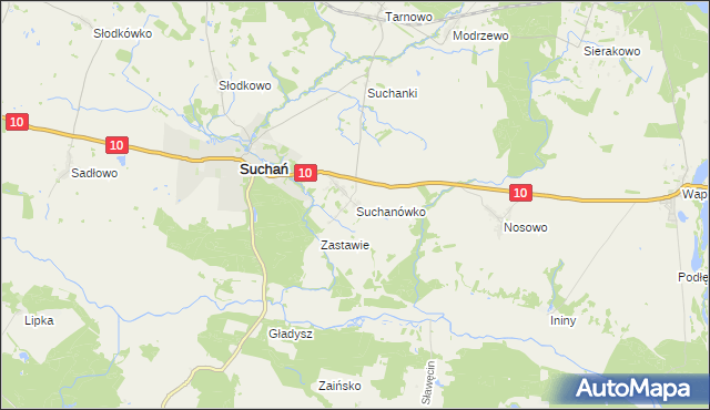 mapa Suchanówko, Suchanówko na mapie Targeo