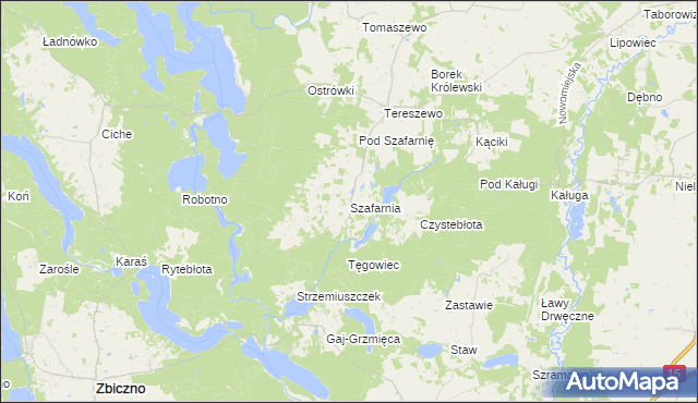 mapa Szafarnia gmina Kurzętnik, Szafarnia gmina Kurzętnik na mapie Targeo