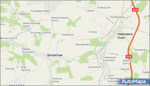 mapa Warszawiaki, Warszawiaki na mapie Targeo
