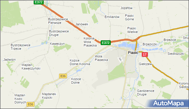 mapa Wola Piasecka, Wola Piasecka na mapie Targeo