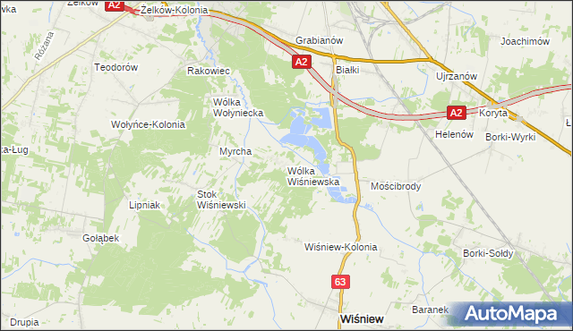 mapa Wólka Wiśniewska, Wólka Wiśniewska na mapie Targeo