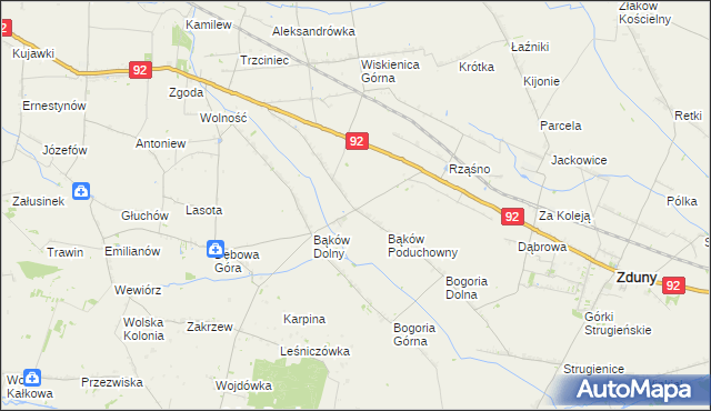 mapa Bąków Górny, Bąków Górny na mapie Targeo