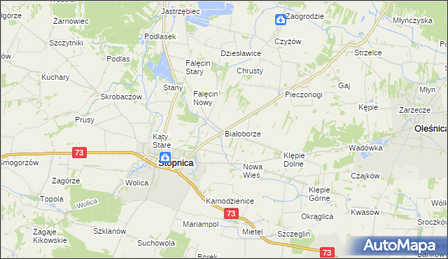 mapa Białoborze, Białoborze na mapie Targeo