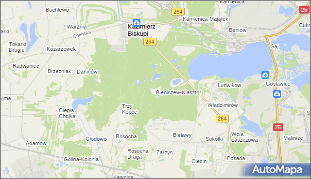mapa Bieniszew-Klasztor, Bieniszew-Klasztor na mapie Targeo