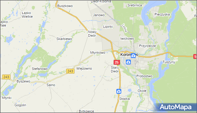 mapa Bieskowo, Bieskowo na mapie Targeo