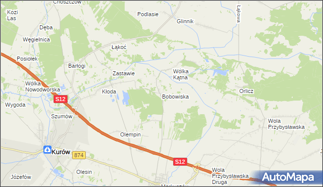 mapa Bobowiska, Bobowiska na mapie Targeo
