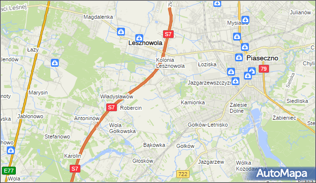 mapa Bobrowiec gmina Piaseczno, Bobrowiec gmina Piaseczno na mapie Targeo