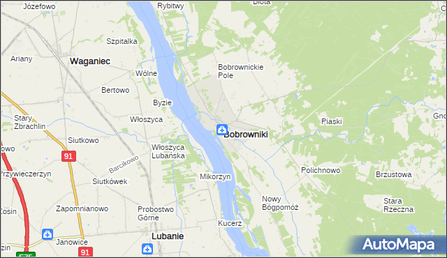 mapa Bobrowniki powiat lipnowski, Bobrowniki powiat lipnowski na mapie Targeo