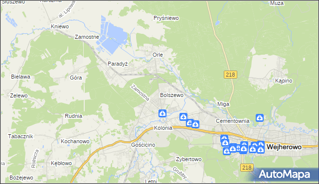 mapa Bolszewo, Bolszewo na mapie Targeo