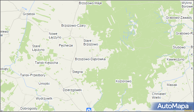 mapa Brzozowo-Łęg, Brzozowo-Łęg na mapie Targeo
