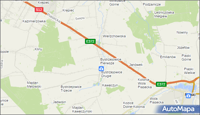 mapa Bystrzejowice Pierwsze, Bystrzejowice Pierwsze na mapie Targeo