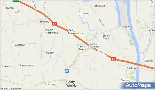 mapa Cedry Małe, Cedry Małe na mapie Targeo