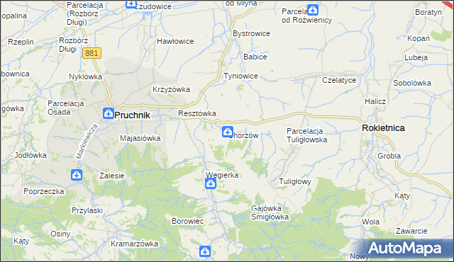 mapa Chorzów gmina Roźwienica, Chorzów gmina Roźwienica na mapie Targeo