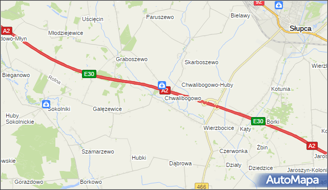 mapa Chwalibogowo gmina Strzałkowo, Chwalibogowo gmina Strzałkowo na mapie Targeo