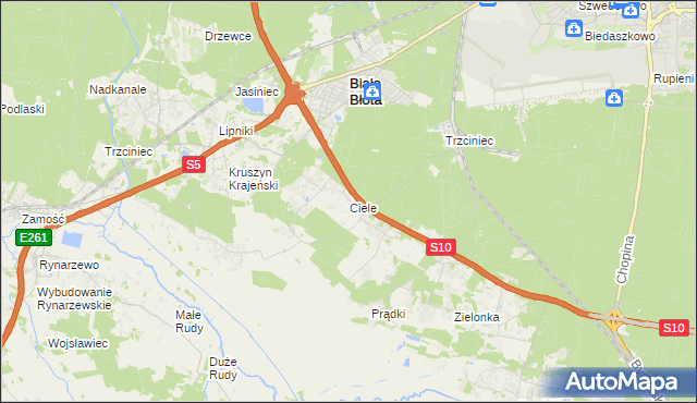 mapa Ciele, Ciele na mapie Targeo