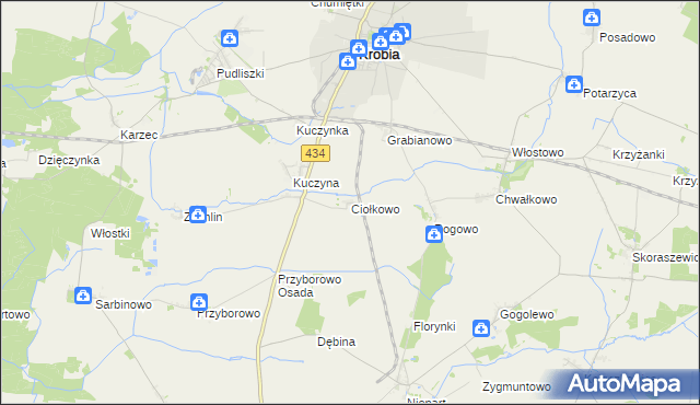 mapa Ciołkowo, Ciołkowo na mapie Targeo