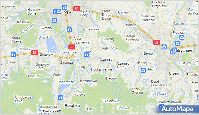 mapa Czaniec, Czaniec na mapie Targeo