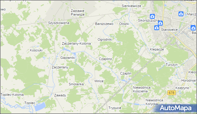 mapa Czaplino gmina Choroszcz, Czaplino gmina Choroszcz na mapie Targeo