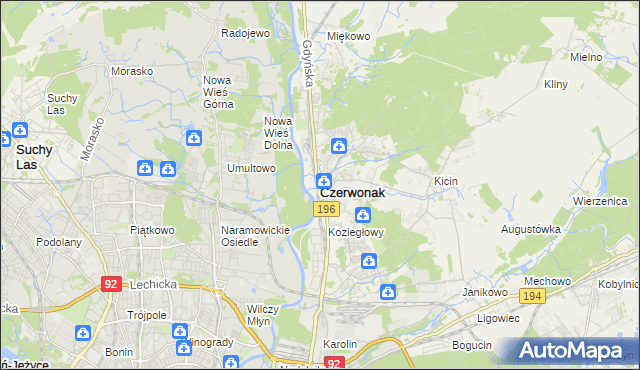 mapa Czerwonak, Czerwonak na mapie Targeo