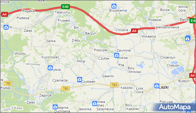 mapa Czułów, Czułów na mapie Targeo
