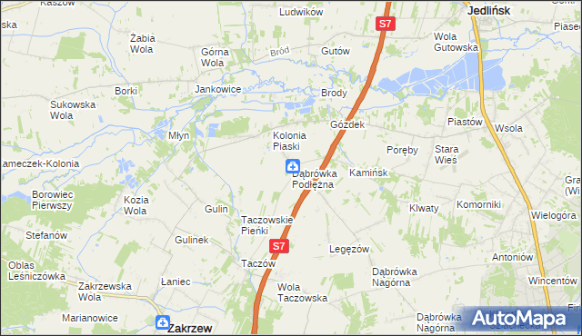 mapa Dąbrówka Podłężna, Dąbrówka Podłężna na mapie Targeo