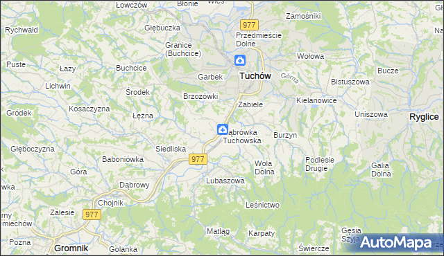 mapa Dąbrówka Tuchowska, Dąbrówka Tuchowska na mapie Targeo