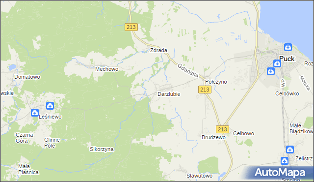 mapa Darzlubie, Darzlubie na mapie Targeo
