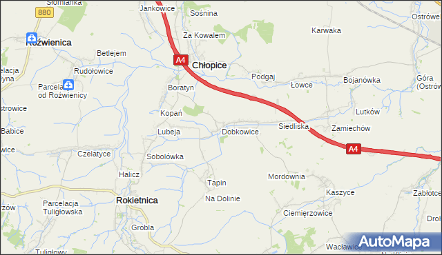 mapa Dobkowice gmina Chłopice, Dobkowice gmina Chłopice na mapie Targeo