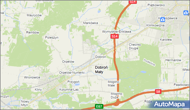 mapa Dobroń, Dobroń na mapie Targeo