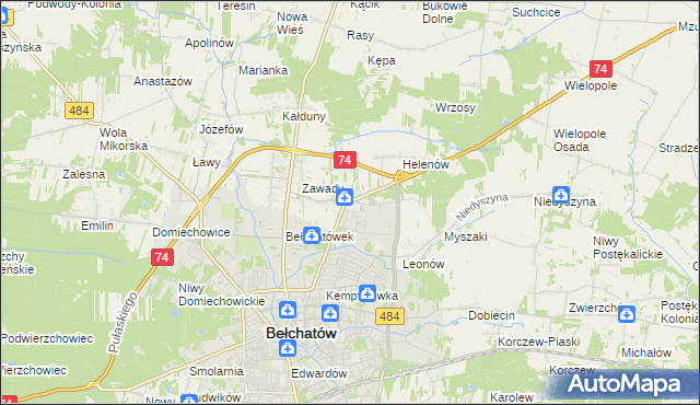 mapa Dobrzelów, Dobrzelów na mapie Targeo