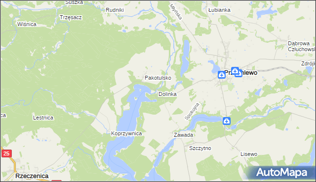 mapa Dolinka gmina Przechlewo, Dolinka gmina Przechlewo na mapie Targeo
