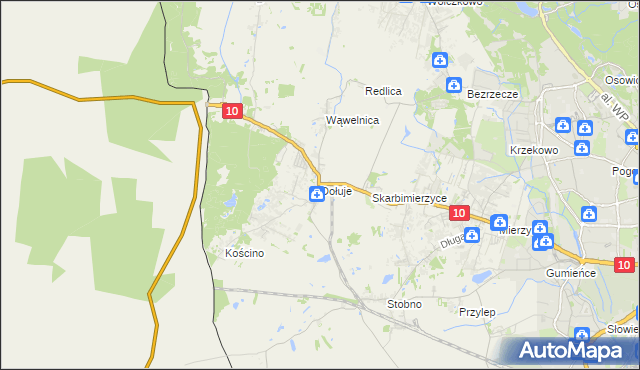 mapa Dołuje, Dołuje na mapie Targeo