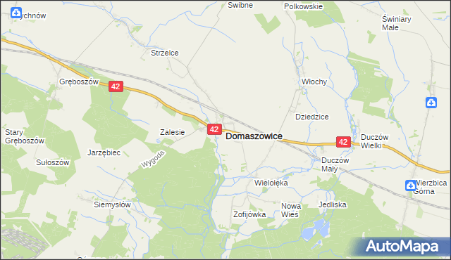 mapa Domaszowice powiat namysłowski, Domaszowice powiat namysłowski na mapie Targeo