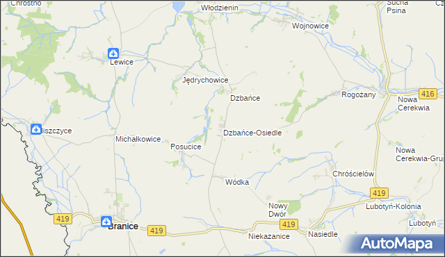 mapa Dzbańce-Osiedle, Dzbańce-Osiedle na mapie Targeo