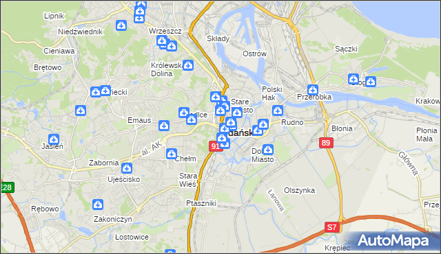 mapa Gdańska, Gdańsk na mapie Targeo