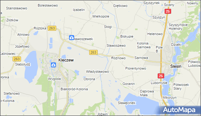 mapa Genowefa gmina Kleczew, Genowefa gmina Kleczew na mapie Targeo