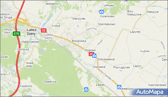 mapa Głogowo, Głogowo na mapie Targeo