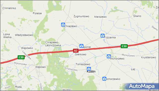 mapa Głuponie, Głuponie na mapie Targeo