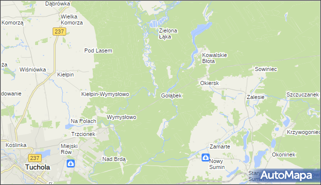 mapa Gołąbek gmina Cekcyn, Gołąbek gmina Cekcyn na mapie Targeo