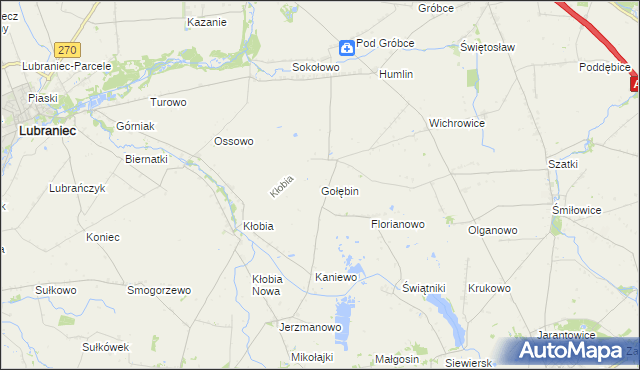 mapa Gołębin, Gołębin na mapie Targeo