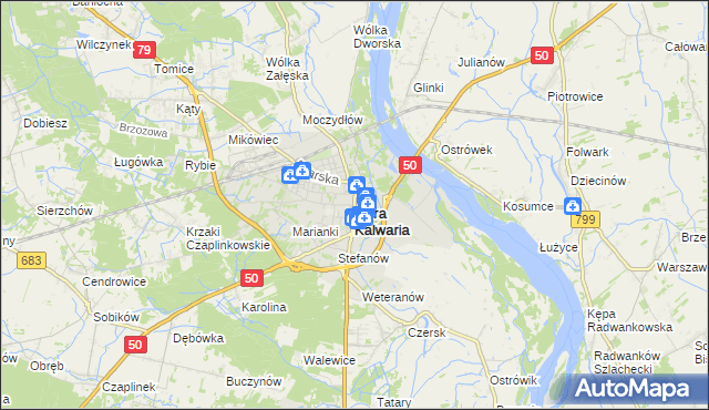 mapa Góra Kalwaria, Góra Kalwaria na mapie Targeo