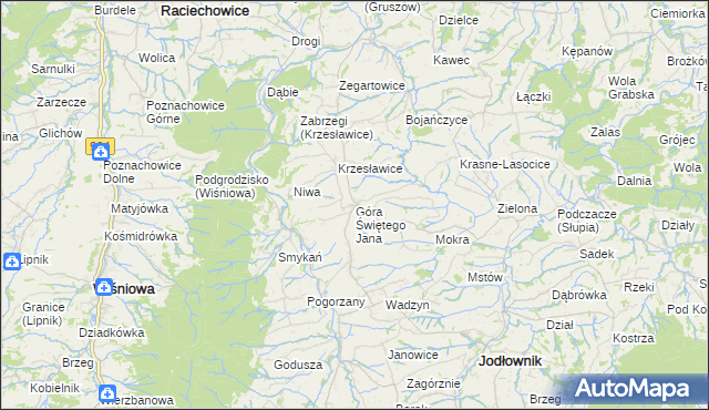 mapa Góra Świętego Jana, Góra Świętego Jana na mapie Targeo