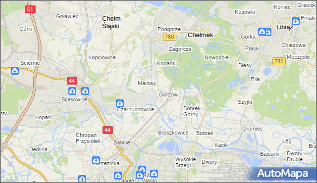 mapa Gorzów, Gorzów na mapie Targeo