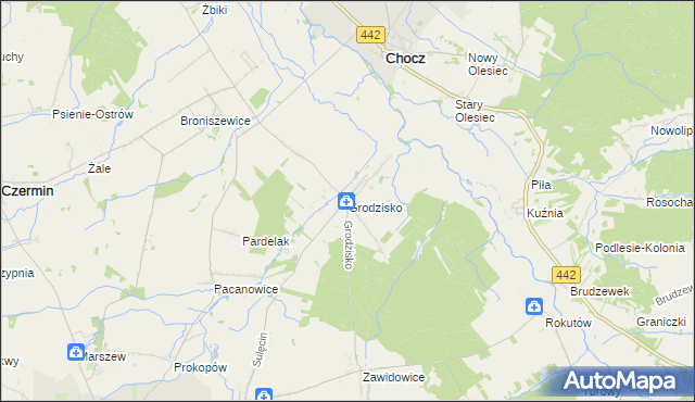 mapa Grodzisko gmina Pleszew, Grodzisko gmina Pleszew na mapie Targeo